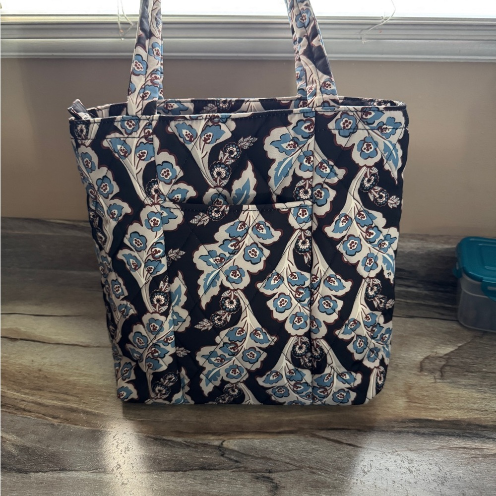 Vera Bradley Black and Blue Quilted Tote Bag